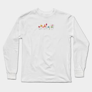 Floral doodle abstract spring flowers Long Sleeve T-Shirt